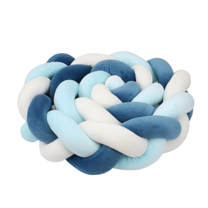 tresse de lit velours bleu bleu ciel blanc