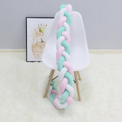 tresse tour de lit rose blanc vert