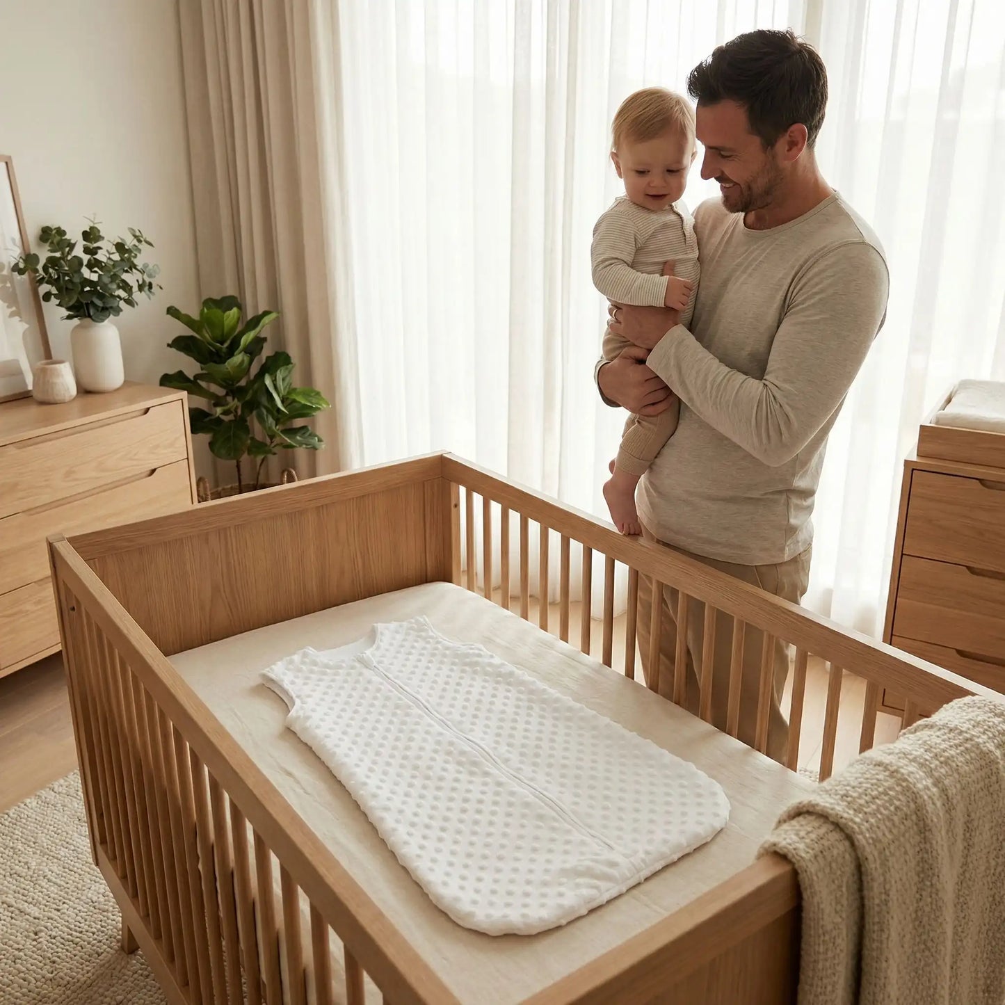 turbulette bebe polaire bébé bras papa