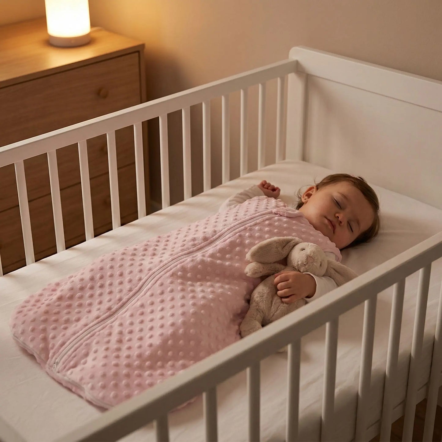 turbulette bébé polaire rose bébé dort