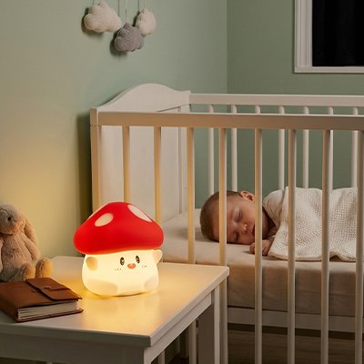 Veilleuse bébé champignon allumage tactile