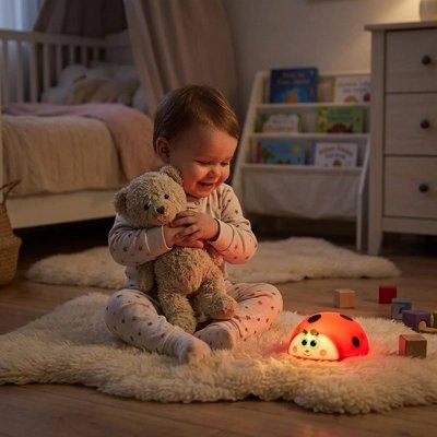 Veilleuse bébé coccinelle éclairage tamisé