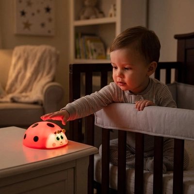 Veilleuse bébé coccinelle rassurante