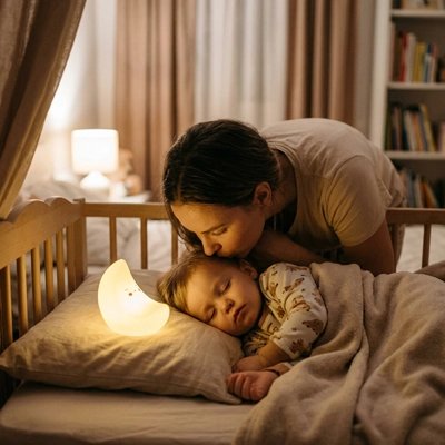 Veilleuse bebe lune portable sans fil