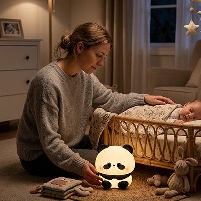 Veilleuse bébé panda nomade