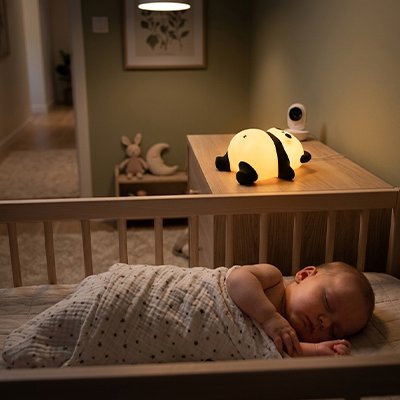 Veilleuse bébé panda tactile