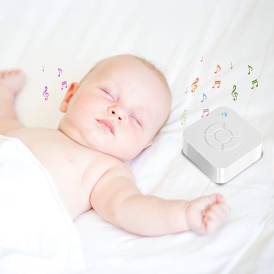 Veilleuse bruit blanc près de bébé
