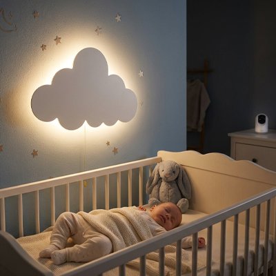 Veilleuse murale nuage interrupteur cordelette