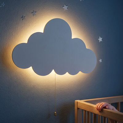 Veilleuse murale nuage sur pile