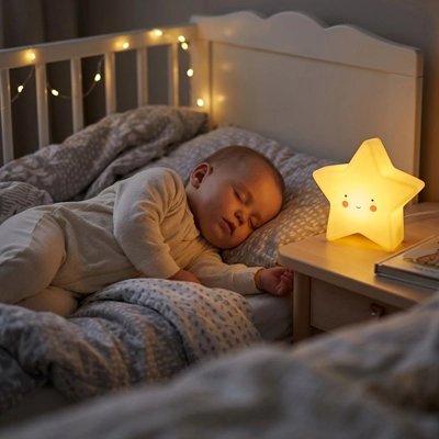 Veilleuse pour bebe étoile ambiance chaleureuse