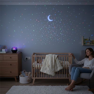 Veilleuse projection rotation 360
