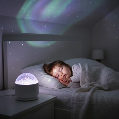 Veilleuse projection rotative