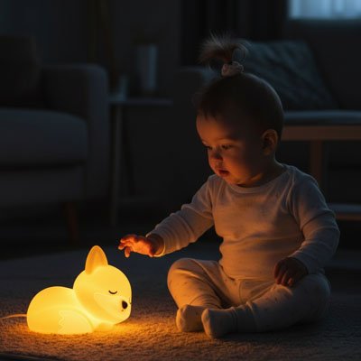 veilleuse renard bebe touche