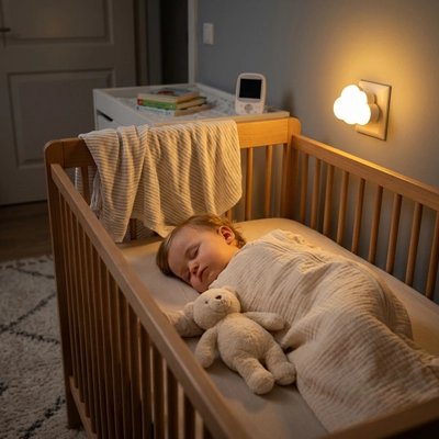 Veilleuse sur prise nuage ambiance apaisante